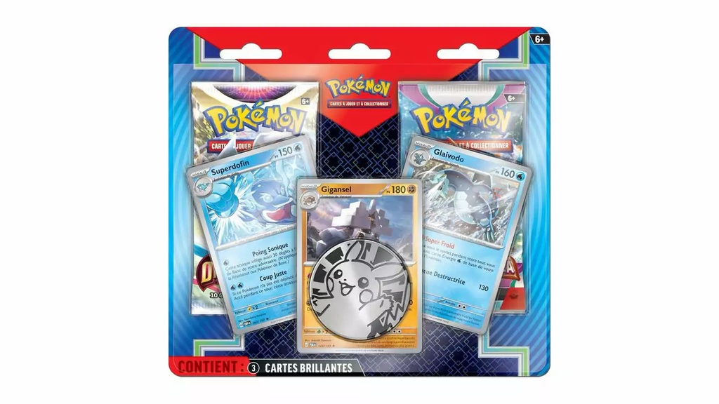 Pokémon EV05 : Pack 2 boosters + 3 Cartes Promo Superdofin Gigansel et Glaivodo