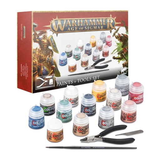 Warhammer Age of Sigmar Aos : Paints + Tools Set